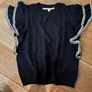 Veronica Beard Ruffle Knit Top